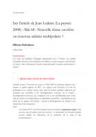 Sur l’article de Jean Lojkine (La pensée 2008) - Mai 68 : Nouvelle classe ouvrière ou nouveau salariat multipolaire ?
