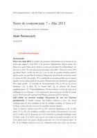 18/05/2011 - Note de conjoncture 7 - Mai 2011
