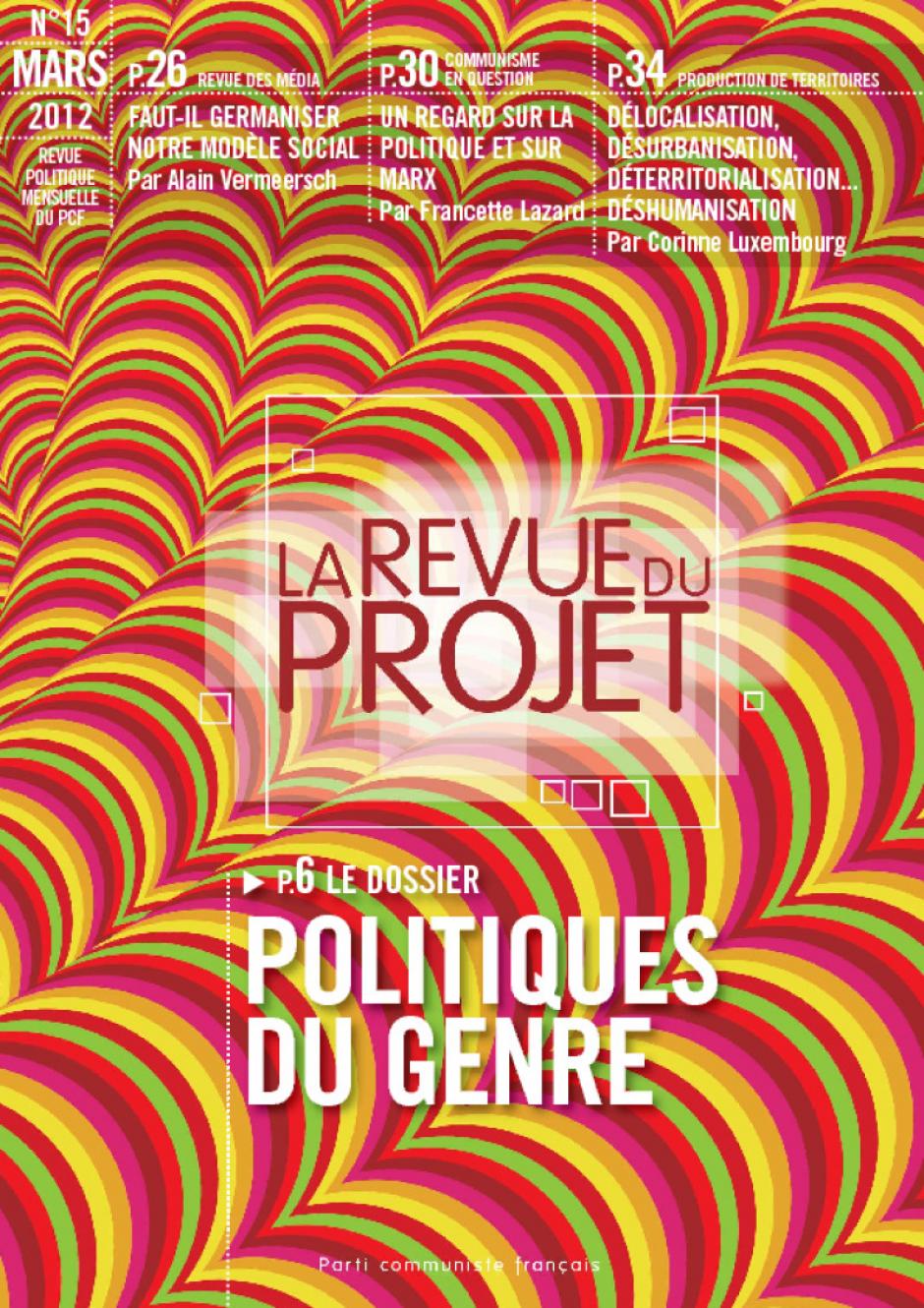 La revue du projet n° 15 : politiques du genre