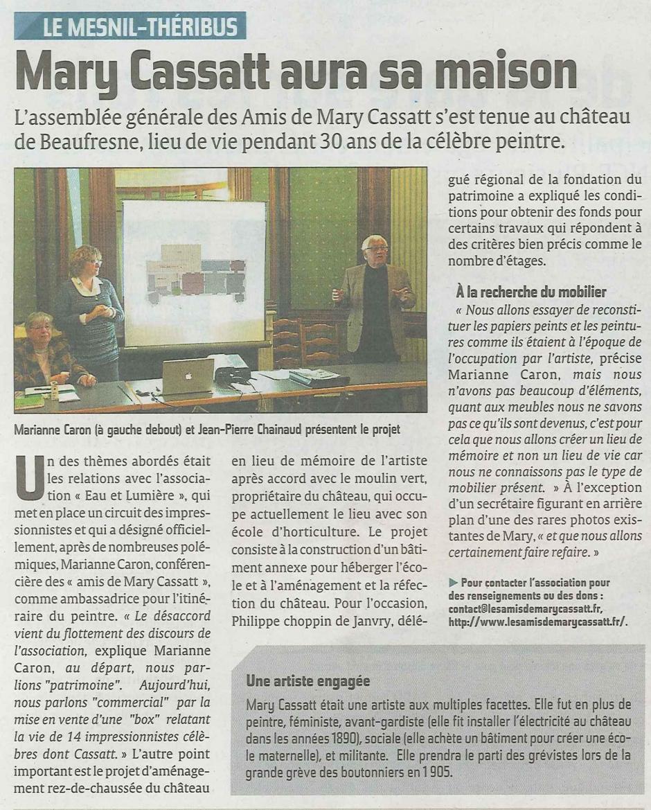 20120423-CP-Le Mesnil-Théribus-La peintre féministe Mary Cassatt aura sa maison