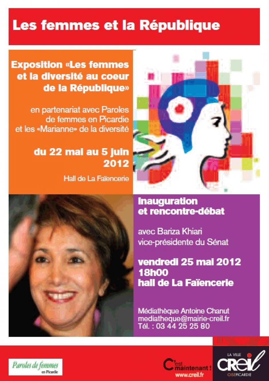 25 mai, Creil - Inauguration de l'exposition « Les femmes et la diversité au cœur de la République »