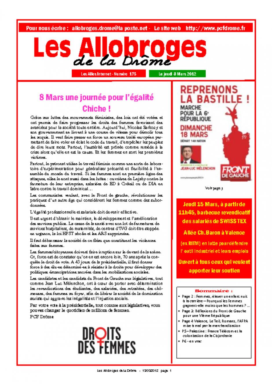 Les allobroges de la Drôme - n° 175 du 8 mars 2012