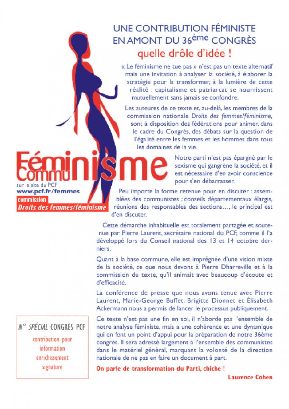 Féminisme - Communisme spécial 36e congrès